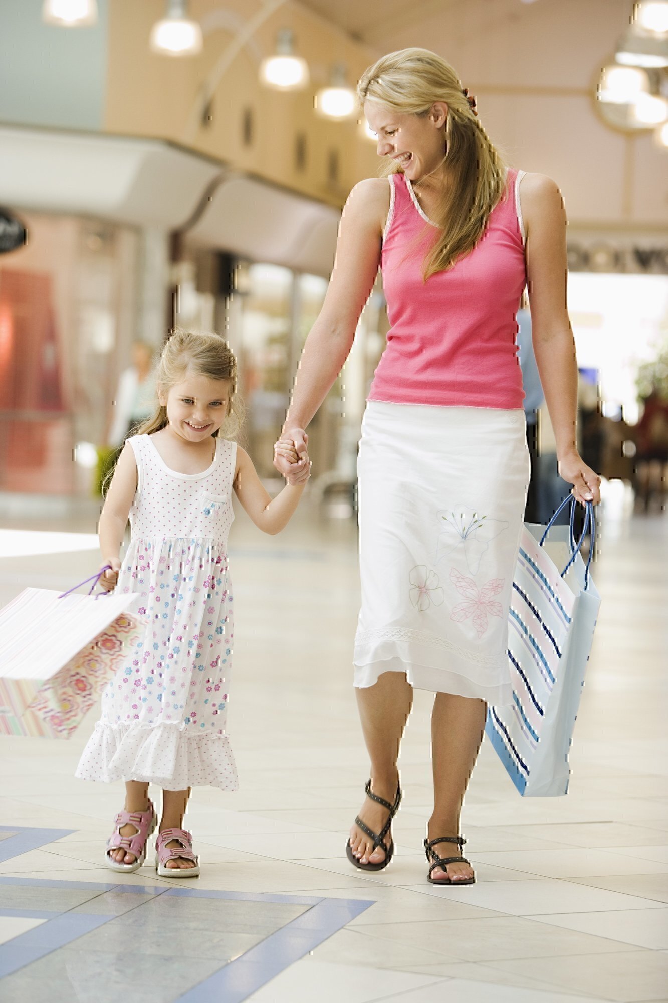 Mother and daughter shopping
